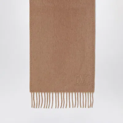 Max Mara Scarf With Monogram Embroidery In Brown