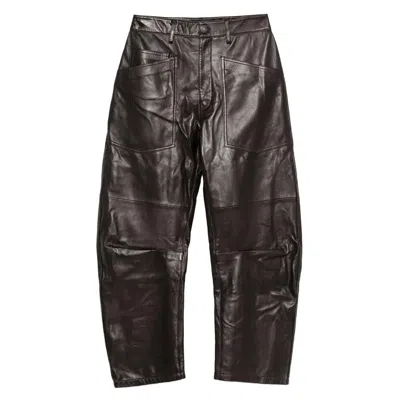Nili Lotan Leather Pants In Brown