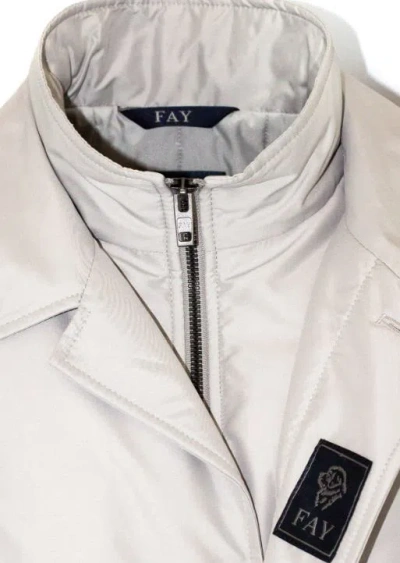 Fay Buttoned Collar Coat In White