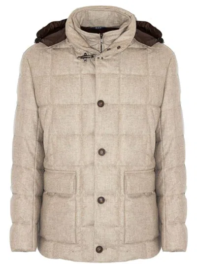 Fay Long-sleeved Cotton Jacket In Brown