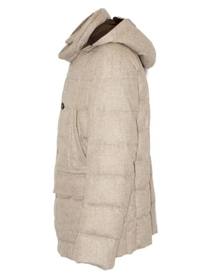 Fay Long-sleeved Cotton Jacket In Brown