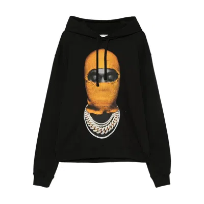 Ih Nom Uh Nit Hooded Cotton Sweatshirt Featuring Graphic Print In Black