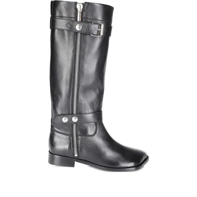 Niccolò Pasqualetti Obliqua Zip Buckle Boots In Black