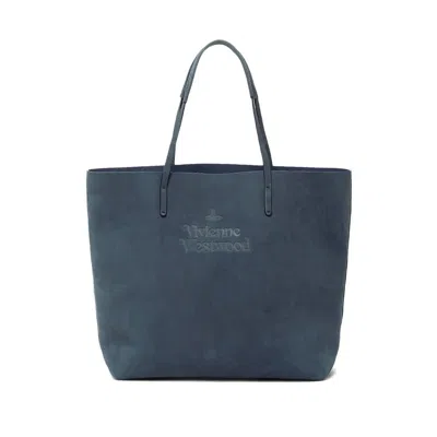 Vivienne Westwood Embossed Shoulder Bag In Blue