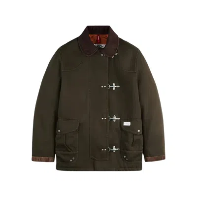 Fay Jacket With Ribbed Collar  In Brown