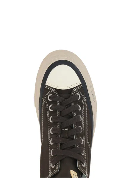 Visvim Skagway Lo Leather-trimmed Canvas Sneakers In Black