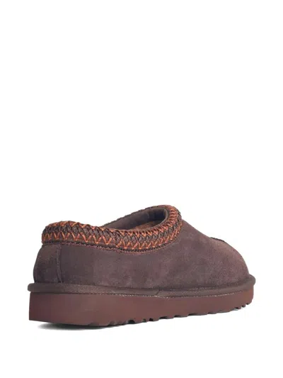 Ugg Brown Suede Sandals With Braided Trim In Brown