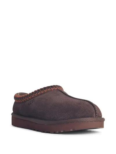 Ugg Brown Suede Sandals With Braided Trim In Brown