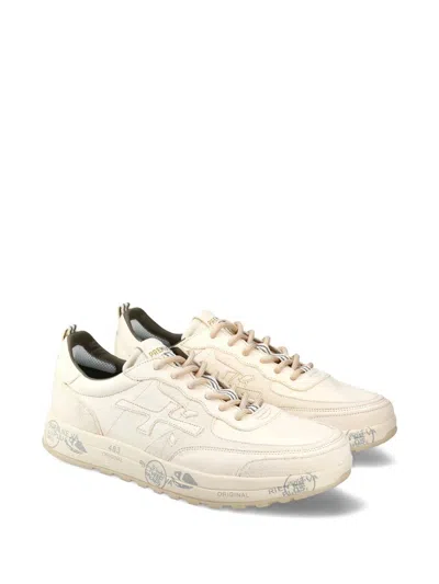 Premiata Low-top Sneakers With Distinctive Logo And Rubber Sole In Neutral