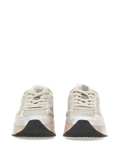 Premiata Chunky Multicolour Sneakers With Metallic And Leather Panels In Multi
