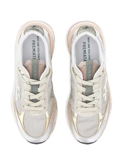 Premiata Chunky Multicolour Sneakers With Metallic And Leather Panels In Multi