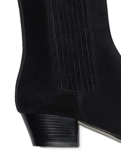 Aeyde Pointed Toe Ankle Boots With Elastic Side Panels In Black