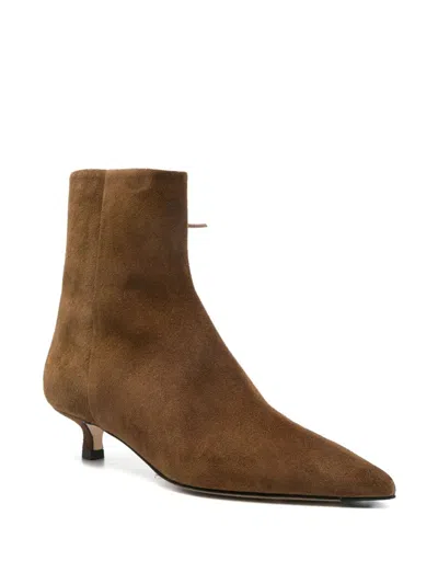 Aeyde Sofie Cow Suede Leather Tobacco Shoes In Brown