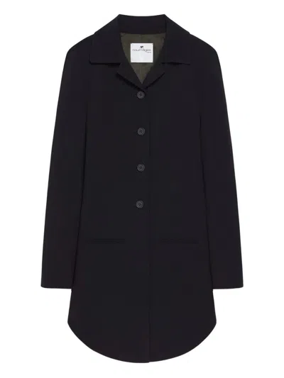Courrèges Circle Heritage Crepe Coat Clothing In Black