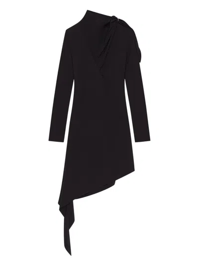 Courrèges Knotted Satin Dress Clothing In Black