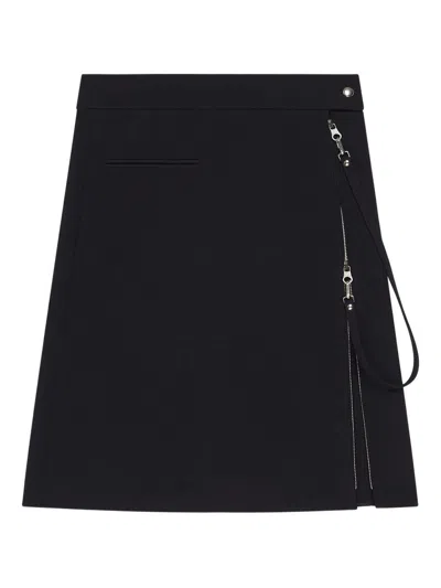 Courrèges Zipped Heritage Crepe Skirt Clothing In Black