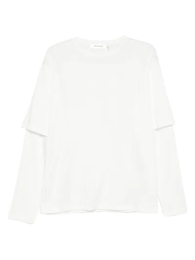 Aya Muse Ribbed Double Layer T-shirt Clothing In White