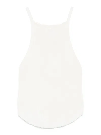 Courrèges Circle Rib Knit Top Clothing In White