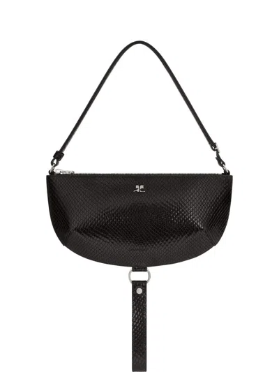 Courrèges Courreges Women Holy Eclipse Leather Shoulder Bag In Black