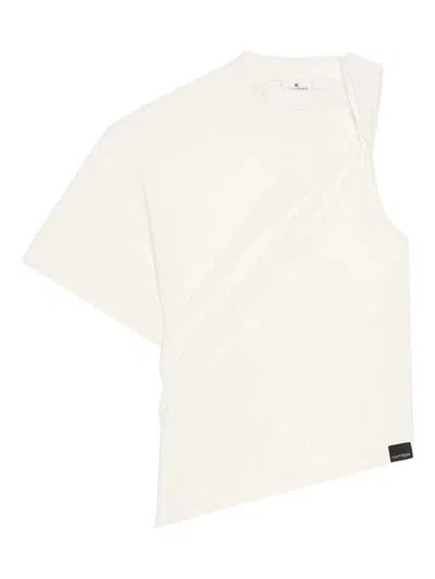 Courrèges Twist Asymmetrical T-shirt Clothing In White