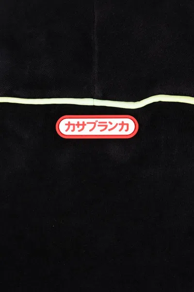 Casablanca Mens Velour Logo-patch Cotton-blend Track Jacket Black In Black