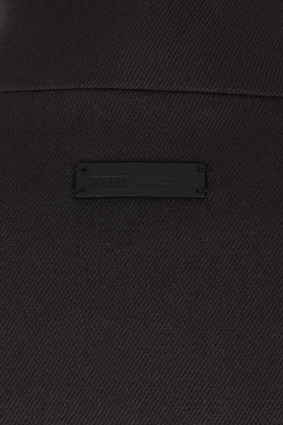 Ami Alexandre Mattiussi Harrington Wool Gabardine Jacket In Gray