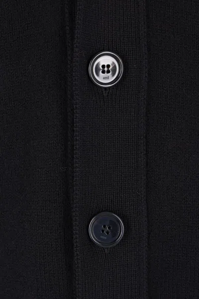 Ami Alexandre Mattiussi Ami Paris Ami Paris De Coeur Wool Cardigan In Black