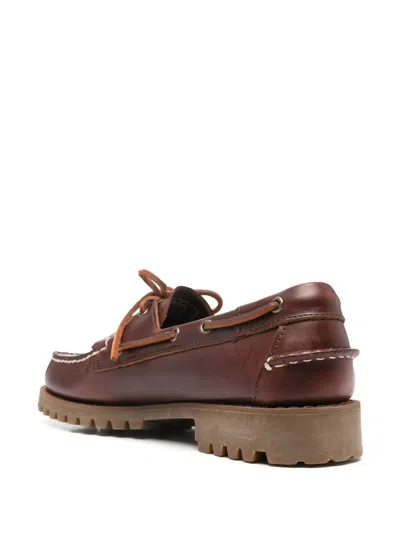 Sebago Brown Leather Ranger Loafers In Burgundy