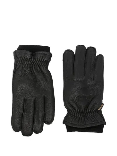 Barbour Highfield Leather Gloves Accessories In Black