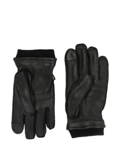 Barbour Highfield Leather Gloves Accessories In Black