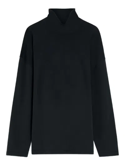Lemaire Relaxed Mock Neck T-shirt Clothing In Black