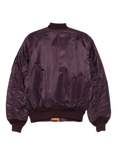 Alpha Industries Ma-1 Bomber Jacket In Bordeaux Nylon In Purple