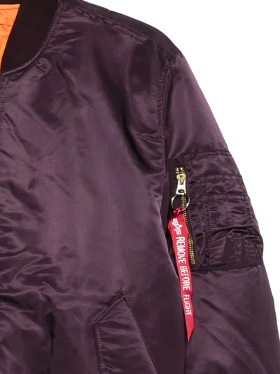Alpha Industries Ma-1 Bomber Jacket In Bordeaux Nylon In Purple