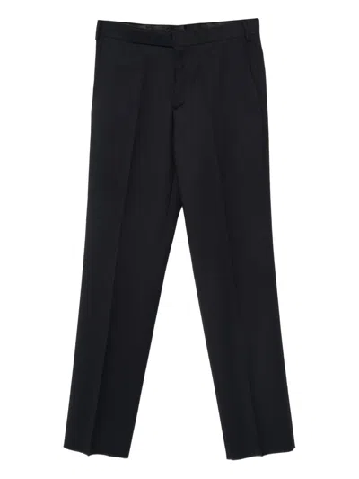 Lardini Virgin Wool Blend Straight-leg Trousers In Black