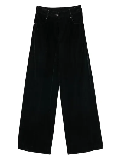 Forte Forte Velvet Wide-leg Trousers Pockets In Black