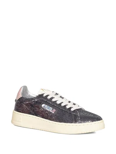 Autry Dallas Low Sparkling Sneakers In Gray