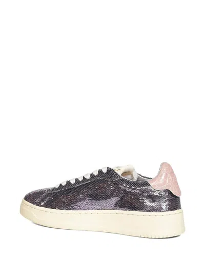 Autry Dallas Low Sparkling Sneakers In Gray