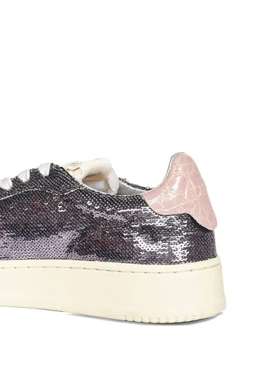 Autry Dallas Low Sparkling Sneakers In Gray