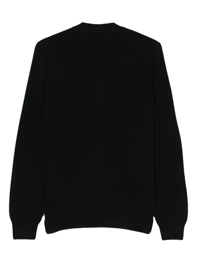 Comme Des Garçons Play U V-neck Cardigan Red Emblem Knit Clothing In Black