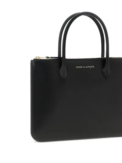 Comme Des Garçons Wallet Zip Pouch With Two Handles In Black