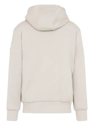 Moose Knuckles Regular Fit Drawstring Hoodie With Zip Closure In Neutral