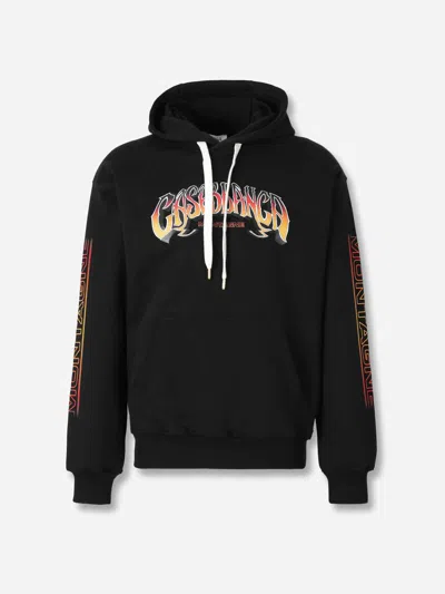 Casablanca Printed Hooded Sweatshirt In Black