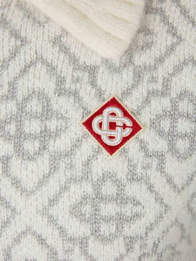 Casablanca Monogram-jacquard Cardigan In Gray