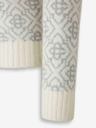 Casablanca Monogram-jacquard Cardigan In Gray