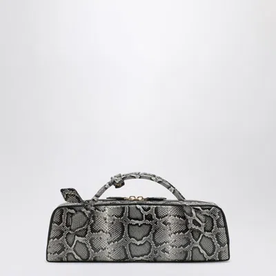 Alaïa Small Le Teckel Python Print Leather Shoulder Bag In Purple