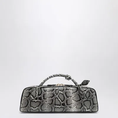 Alaïa Small Le Teckel Python Print Leather Shoulder Bag In Purple