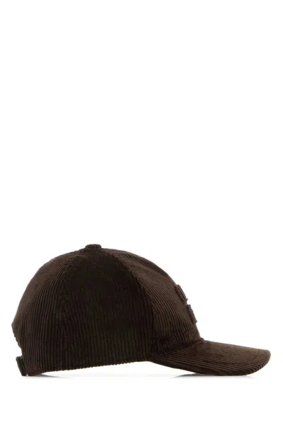 Miu Miu Dark Brown Corduroy Baseball Cap In Brown