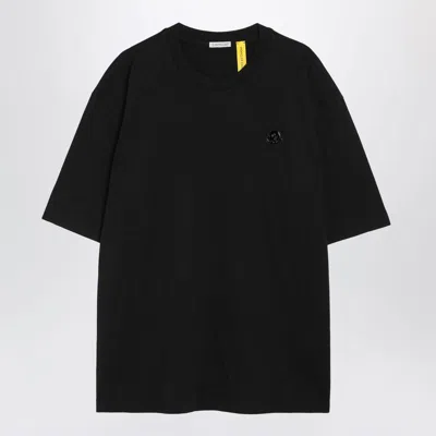 Moncler X A$ap Rocky Black Cotton T-shirt With Logo Patch In Black