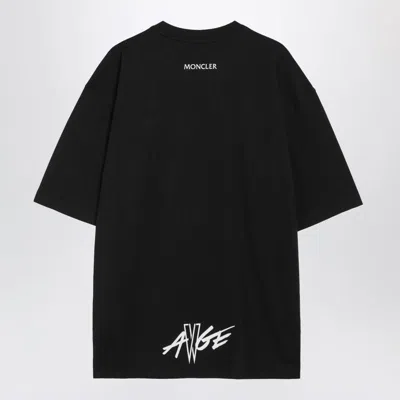 Moncler X A$ap Rocky Black Cotton T-shirt With Logo Patch In Black