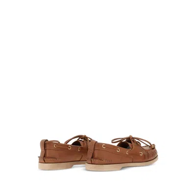 Golden Goose Leather Loafers In Brown